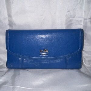 Authentic Coach blue leather envelope wallet